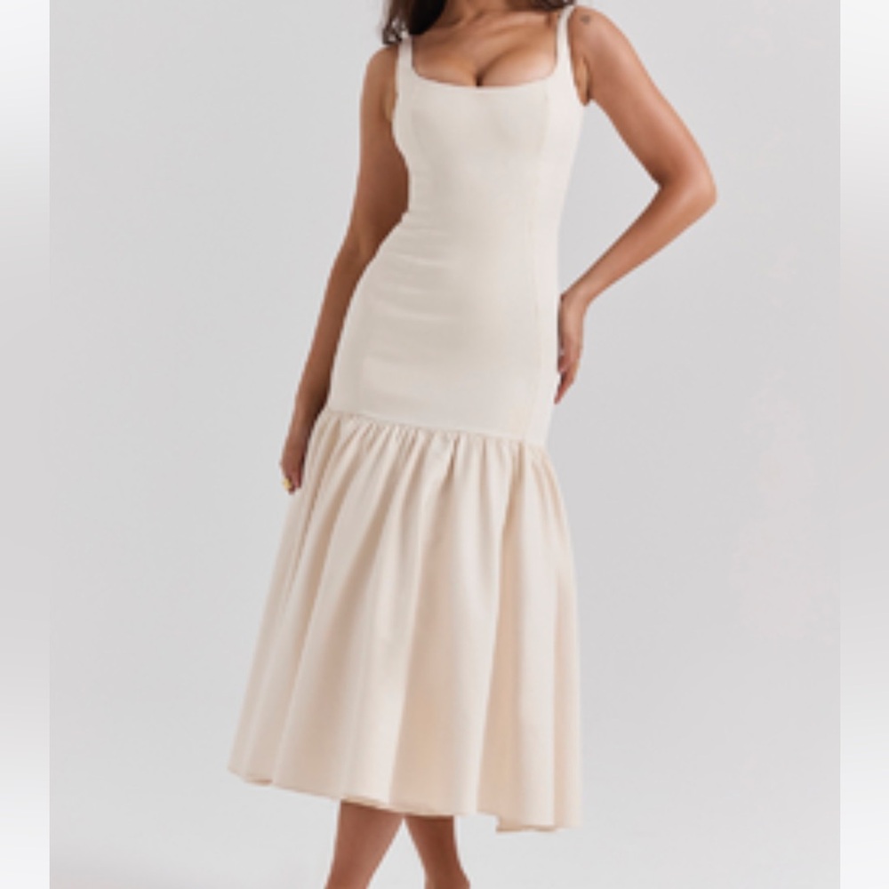 House of CB - Amore Cream Dropped waist dress